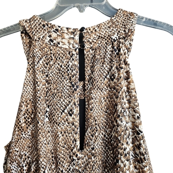 Emma & Michele Brown Sleeveless Animal Print Romper Sz Large - Picture 4 of 11
